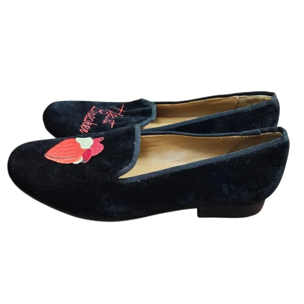 Heart Breaker Velvet SMOKING SHOE HEARTBREAKER smoking shoes Loafers Size 8